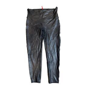 Spanx Women's Faux Leather Pull on Leggings Black 3X